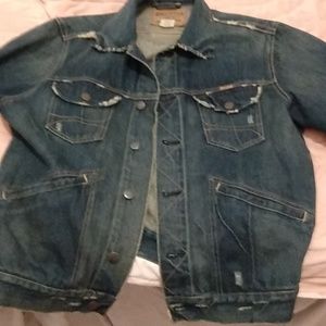 Vintage Hollister XL Denim Damage Destroyed Jean Jacket